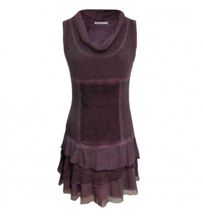 Short plum colored dress Maloka - Taiga