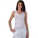 White tank top in cotton and polyester Maloka - Deb