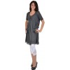 Round neck tunic Maloka color steel - Fadel