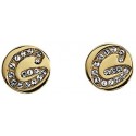 Boucle d'oreille guess Doré ronde avec Logo en strass