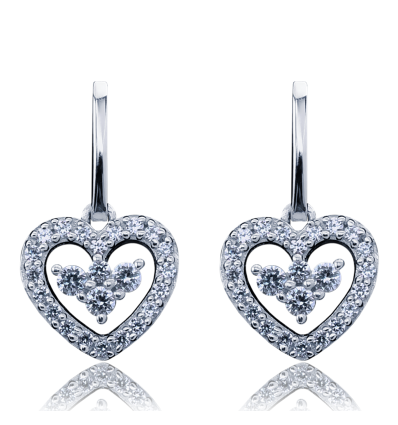 Boucle d'oreille 5eme Avenue argent et zirconium 