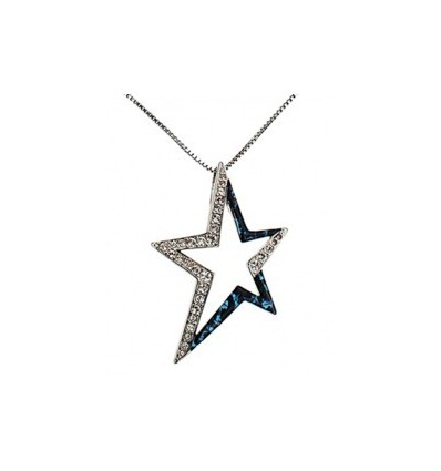 Collier Thierry Mugler Etoile Email Bleu