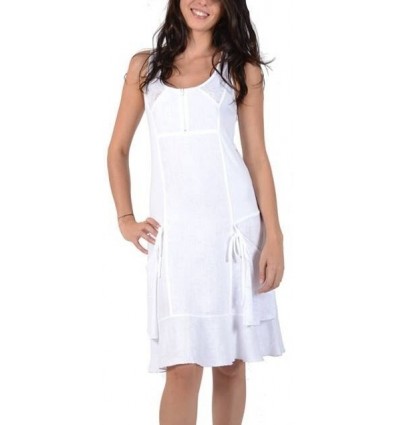 Robe blanche en lin et coton Mlaoka -Rosine-