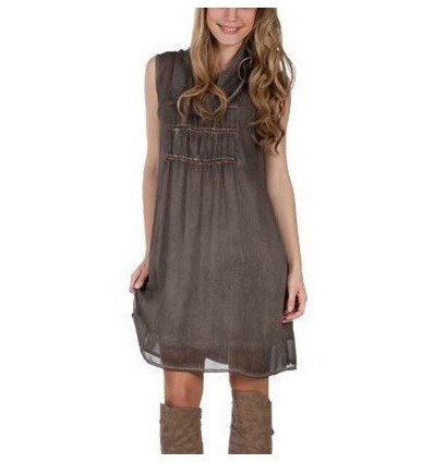 Color brown short dress Maloka - Regina