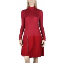 Robe Maloka en laine bouillie rouge sangria "Mirza"