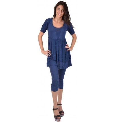 Maloka cotton tunic midnight blue "Fabia"