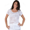 White T-shirt in lightweight cotton maloka - Dolores