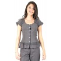 cotton shirt Maloka fig color - Aziza