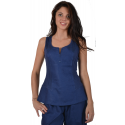 Blue tank top Maloka linen and cotton - Austin