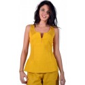 Yellow tank top Maloka Linen and cotton - Austin