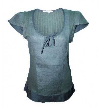 tee shirt Maloka en lin et coton couleur acier - Albane