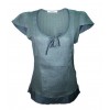 Maloka shirt in linen and cotton color steel - Albano