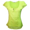 tee shirt Maloka en lin et coton couleur vert citron - Albane