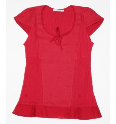 tee shirt Maloka en lin et coton couleur framboise - Albane