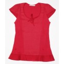 tee shirt Maloka en lin et coton couleur framboise - Albane