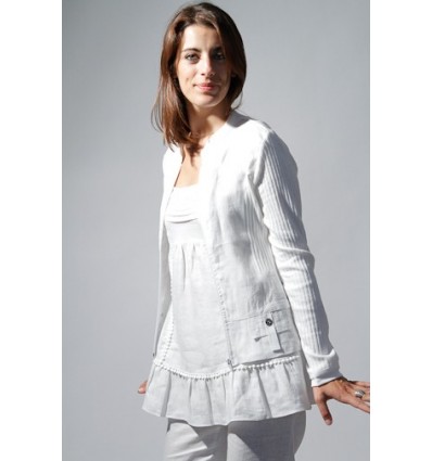 veste en lin couleur blanc